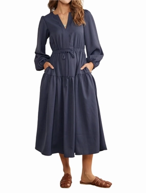In The Navy Midi Dress In Blue