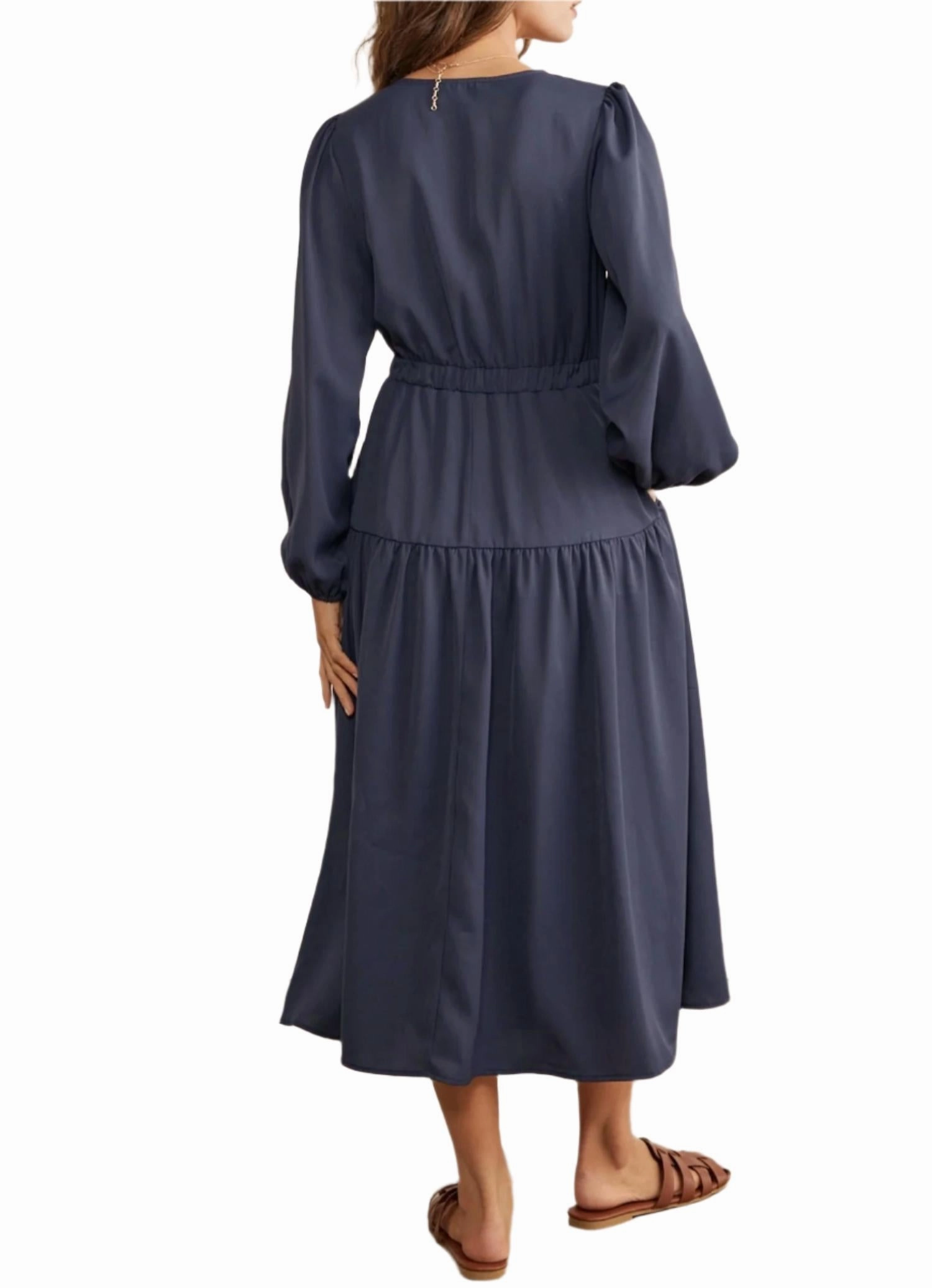 In The Navy Midi Dress In Blue