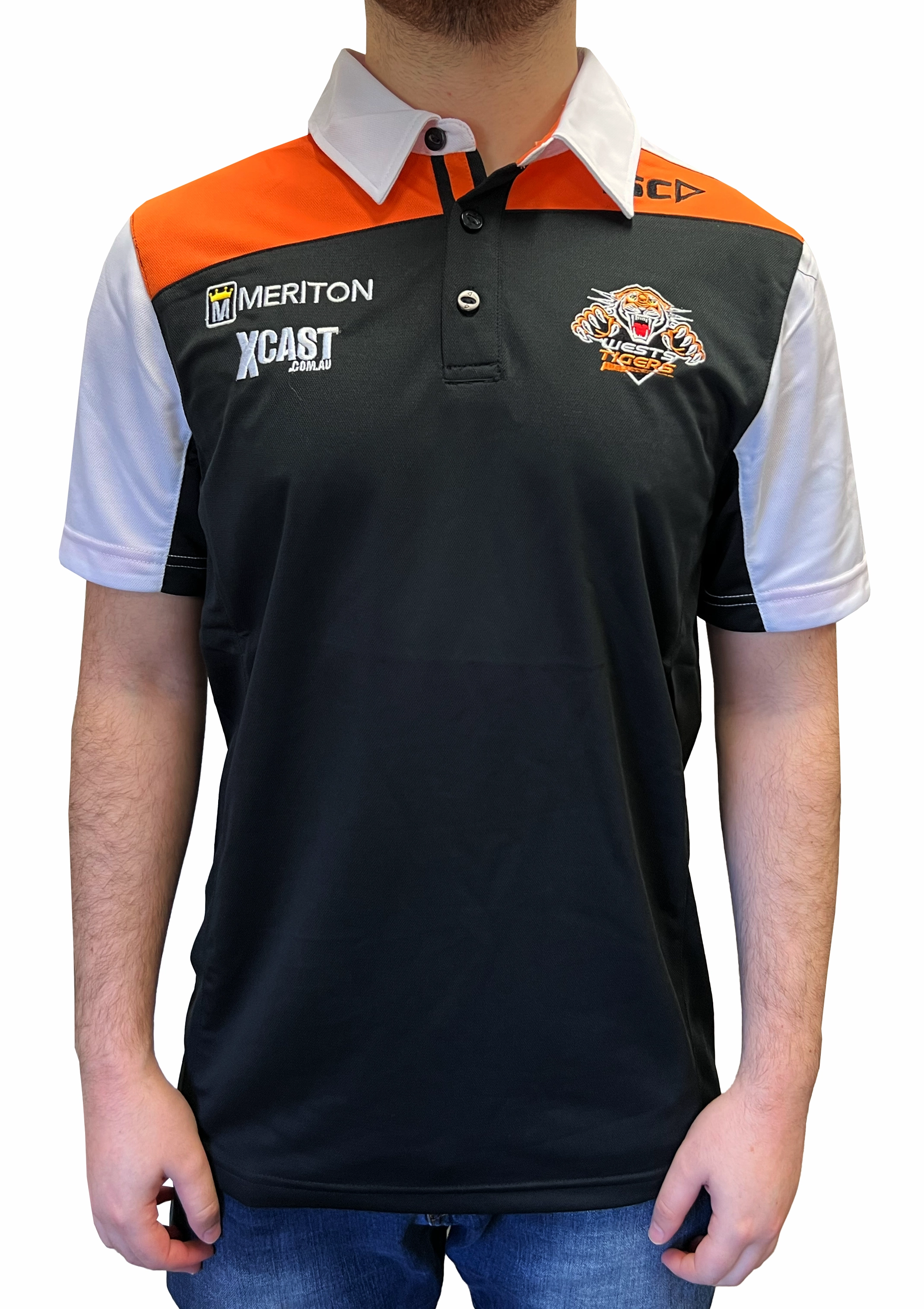 ISC Mens Wests Tigers Polo Black <br> 7WT5POL1A