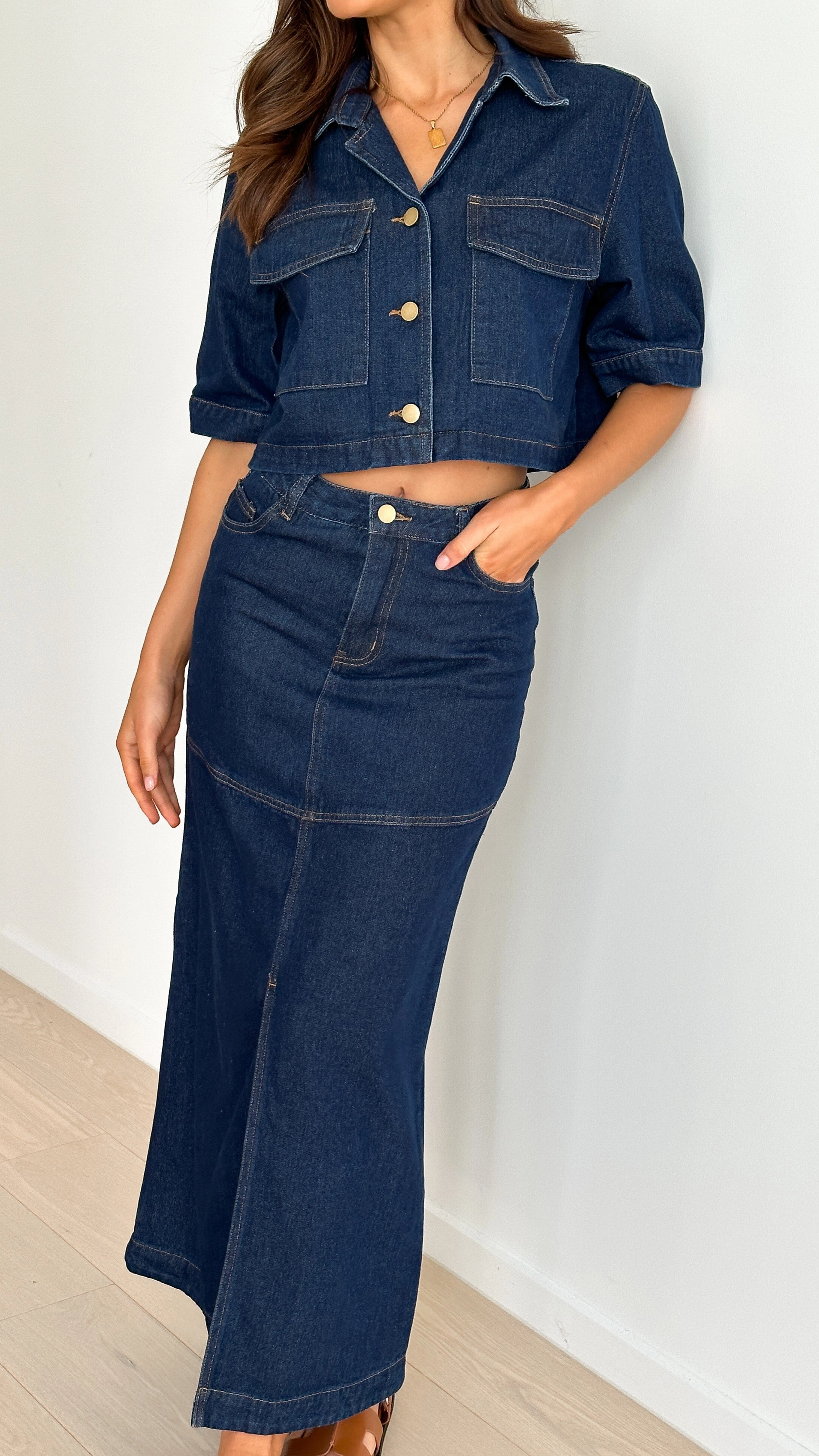 Kaili Maxi Skirt - Indigo Denim
