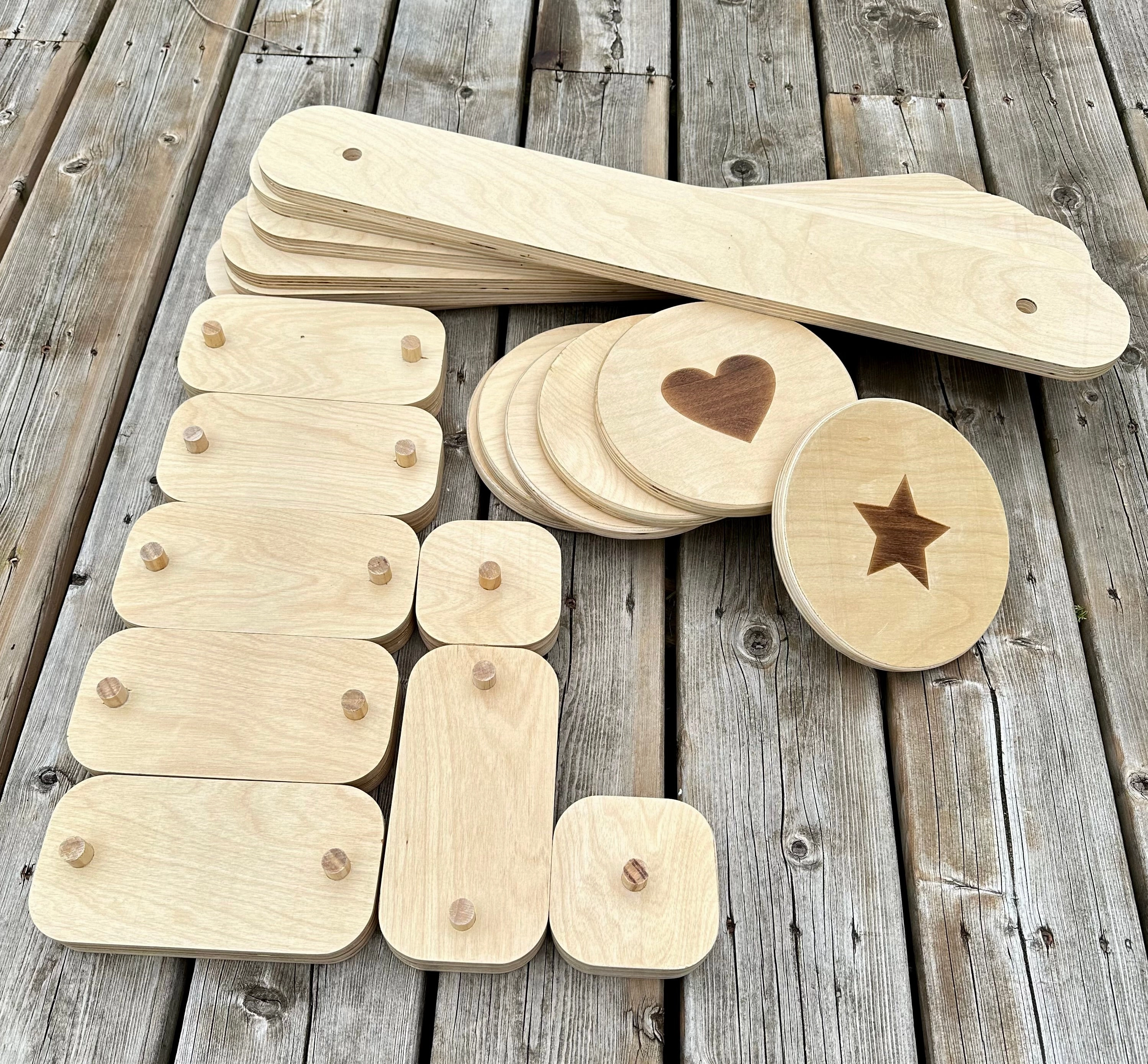 Kids Wooden Balance Beam With Wooden Steeping Stones | 12 Piece Set