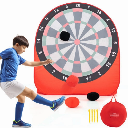 Large Dart Board for Kids With 4 Kick Balls-Red