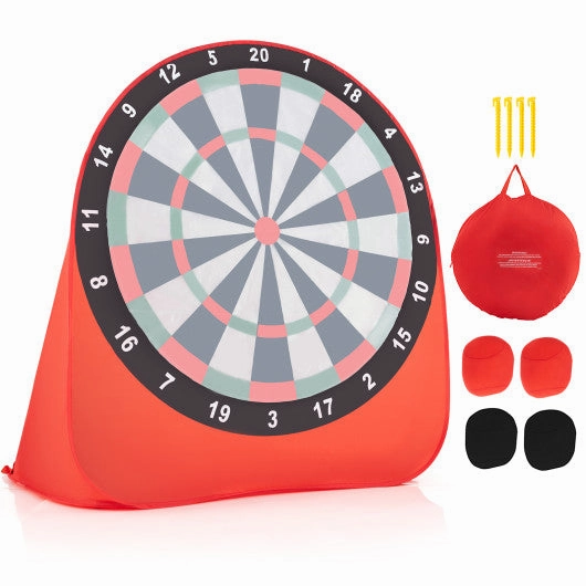 Large Dart Board for Kids With 4 Kick Balls-Red