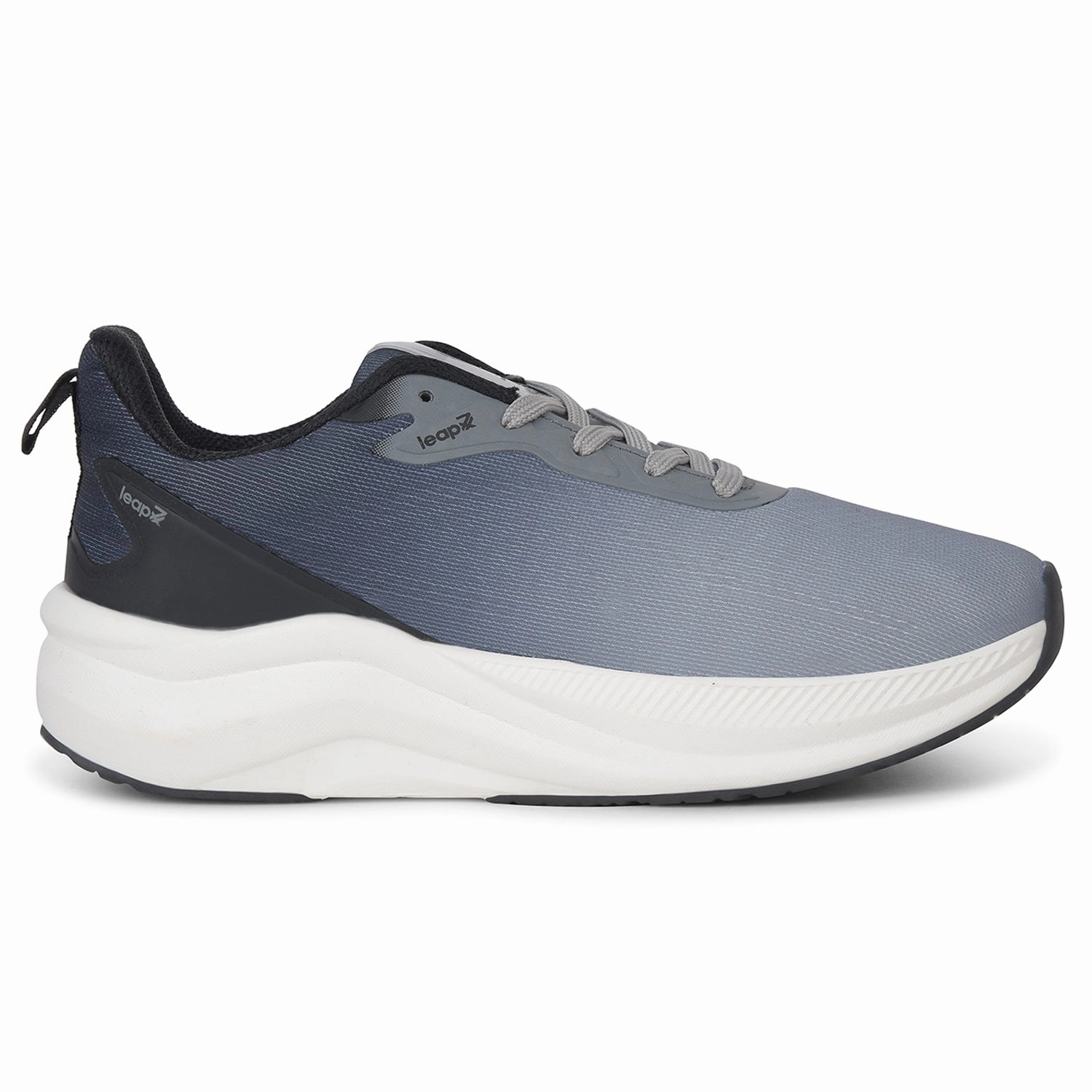 Leap7x Grey Sports Lacing Running Shoes For Men EVERSTAR1E By Liberty
