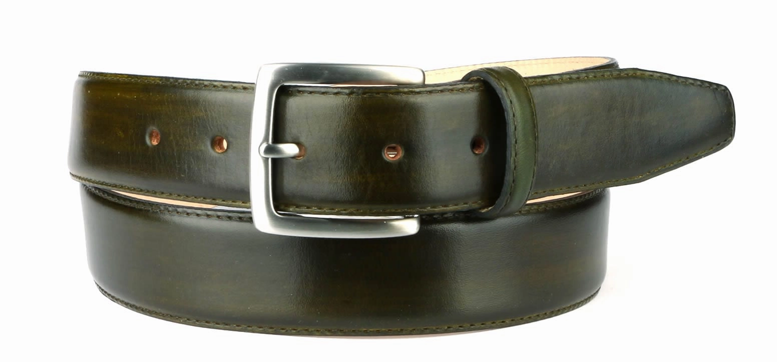 Leather Belt Olive Green