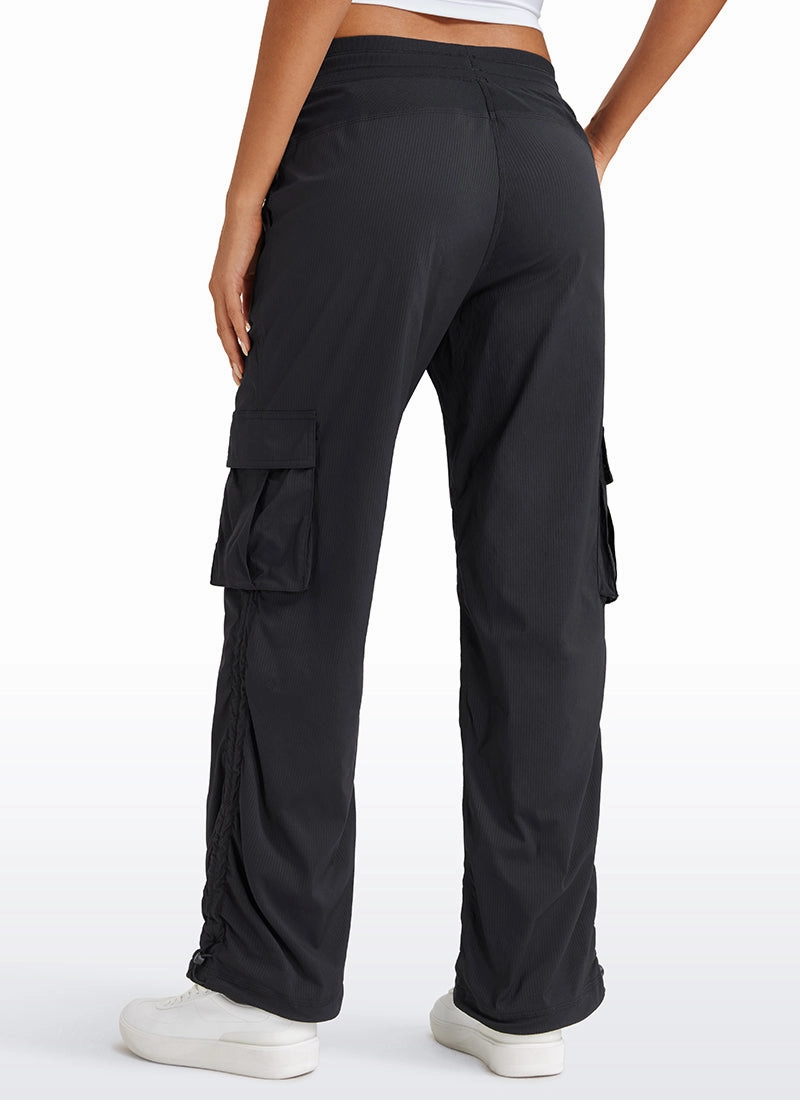 Lightweight Workout Straight Leg Pocket Cargo Pants 30"