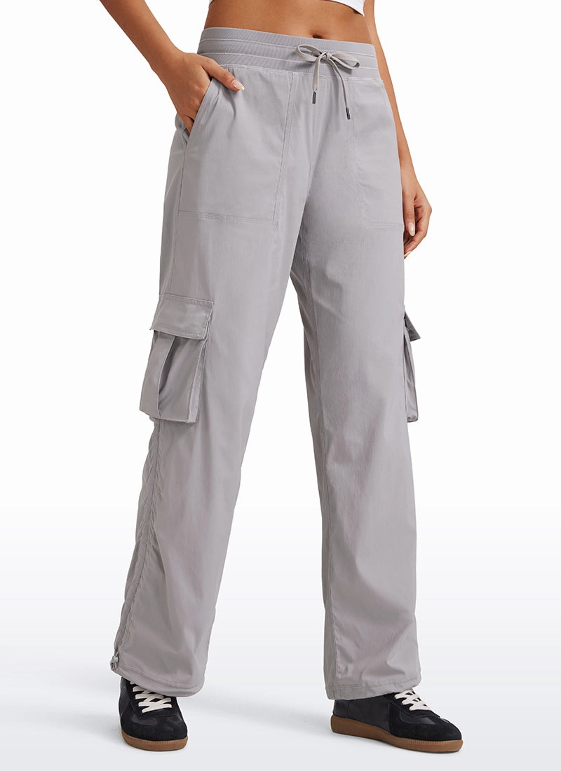 Lightweight Workout Straight Leg Pocket Cargo Pants 30"