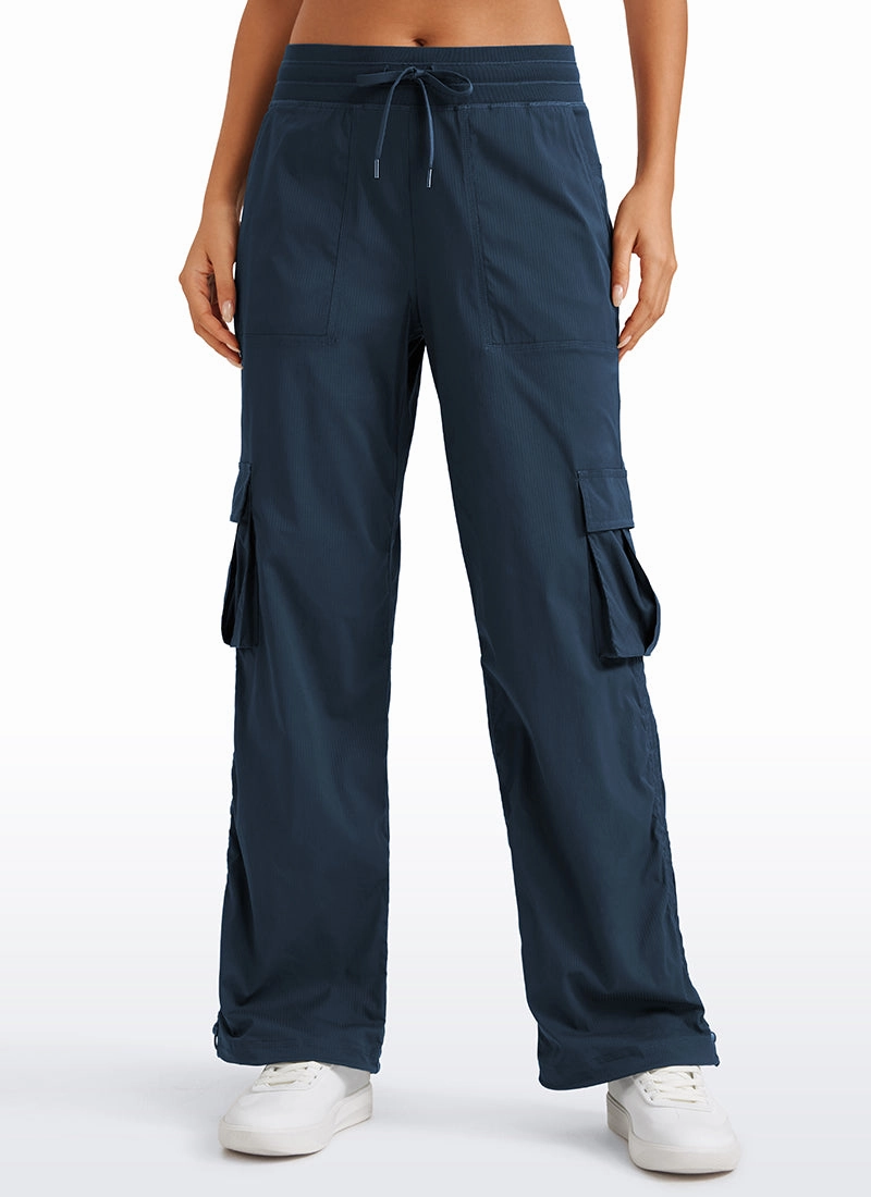 Lightweight Workout Straight Leg Pocket Cargo Pants 30"