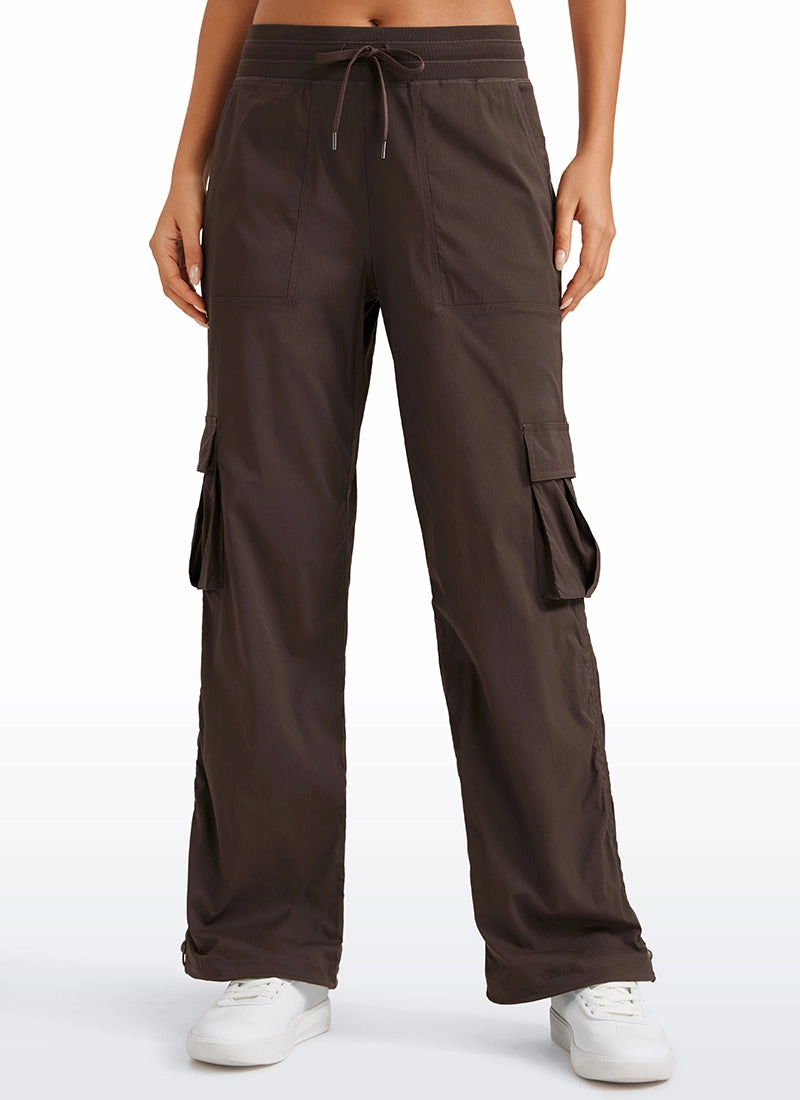 Lightweight Workout Straight Leg Pocket Cargo Pants 30"
