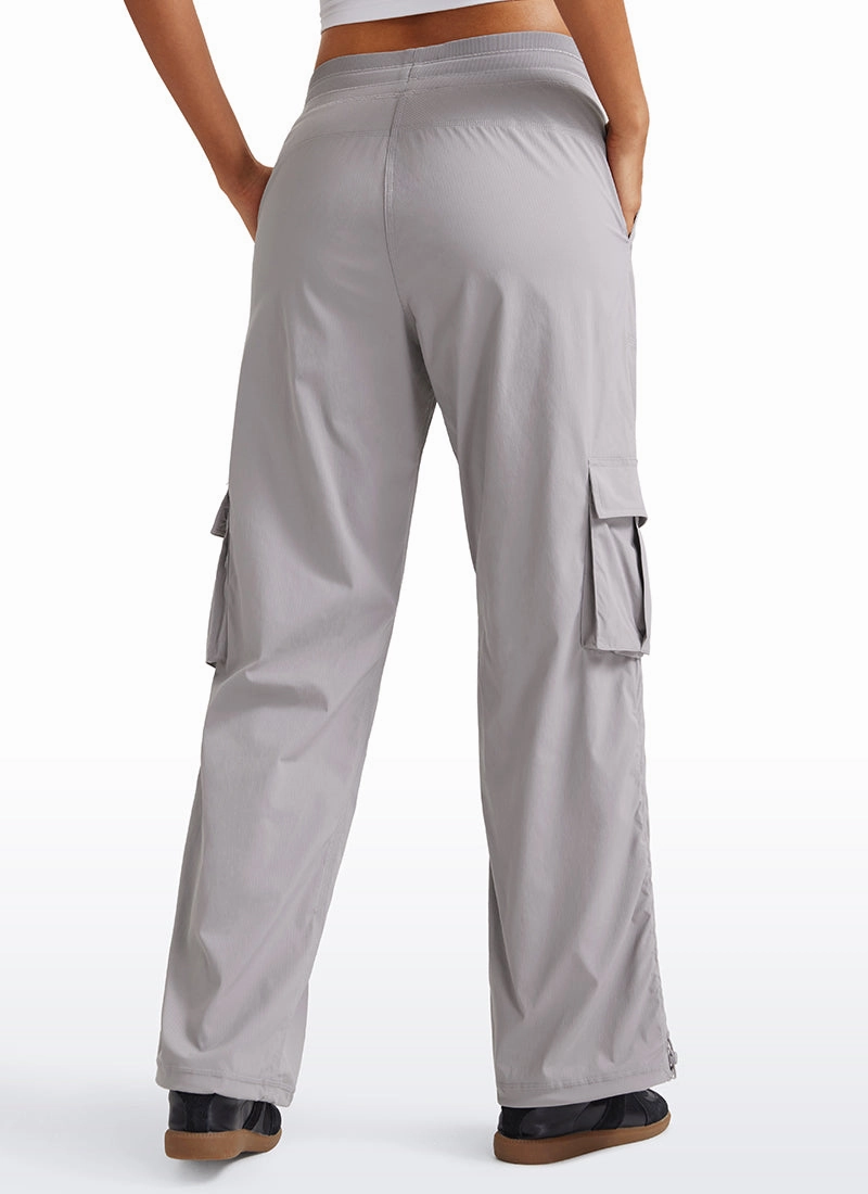Lightweight Workout Straight Leg Pocket Cargo Pants 30"