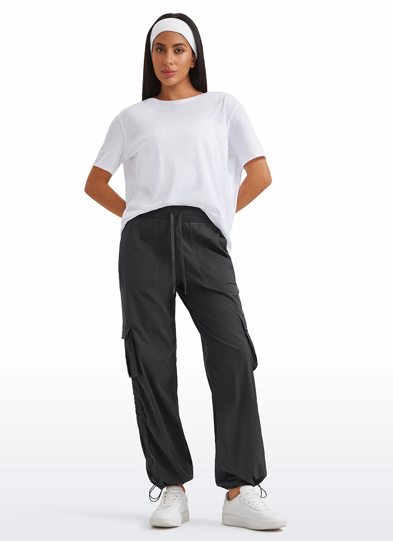 Lightweight Workout Straight Leg Pocket Cargo Pants 30"