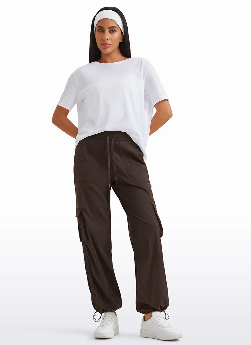 Lightweight Workout Straight Leg Pocket Cargo Pants 30"