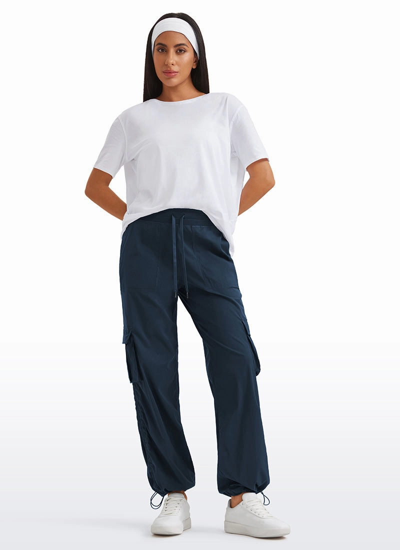 Lightweight Workout Straight Leg Pocket Cargo Pants 30"