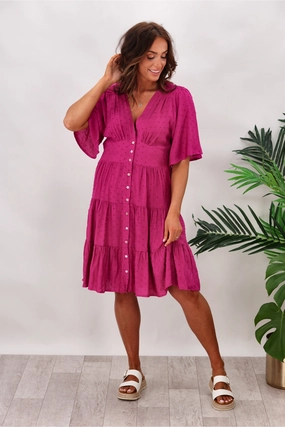 Lillie & Mia Layla Dots Mini Dress Pink