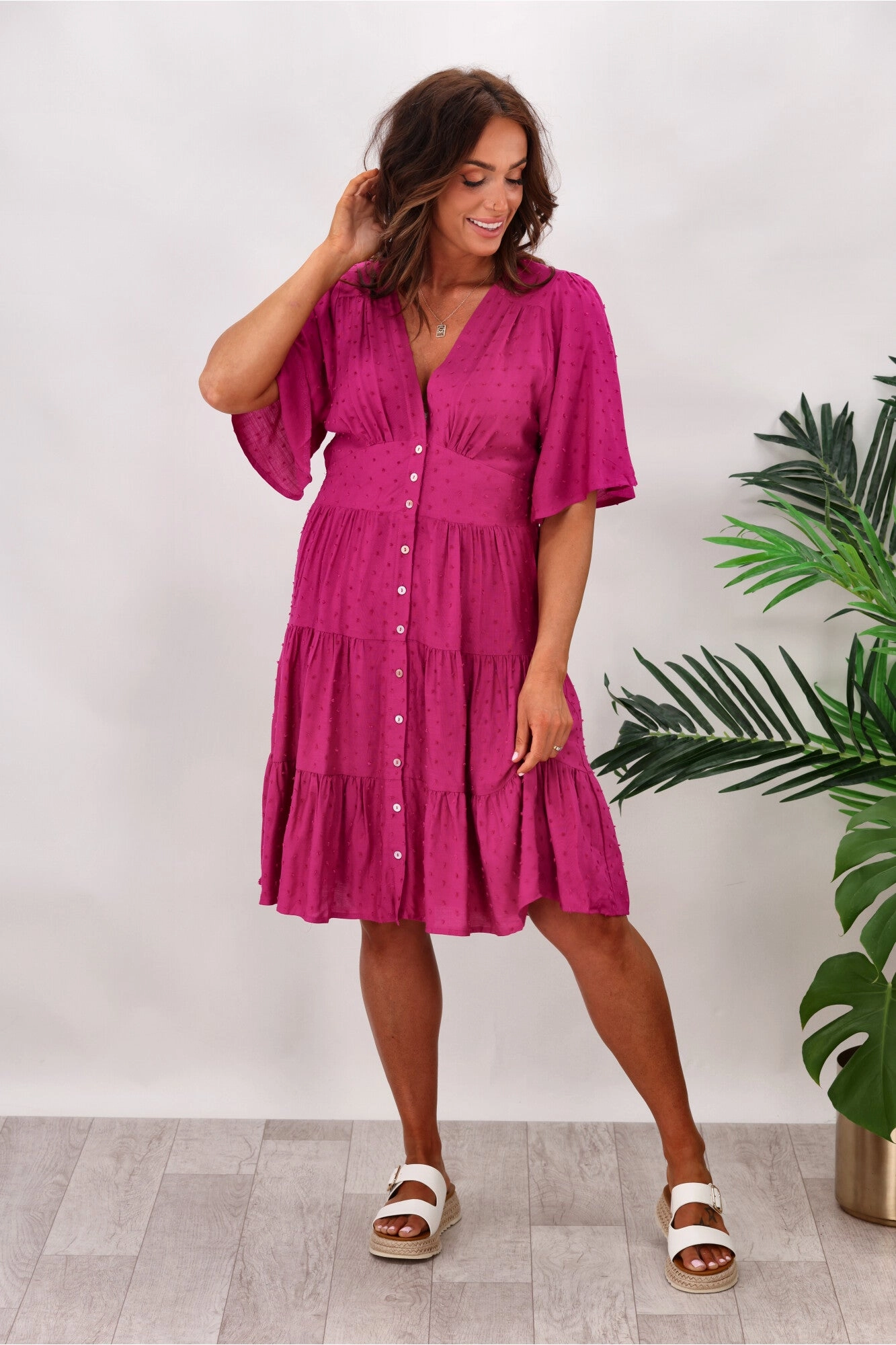 Lillie & Mia Layla Dots Mini Dress Pink