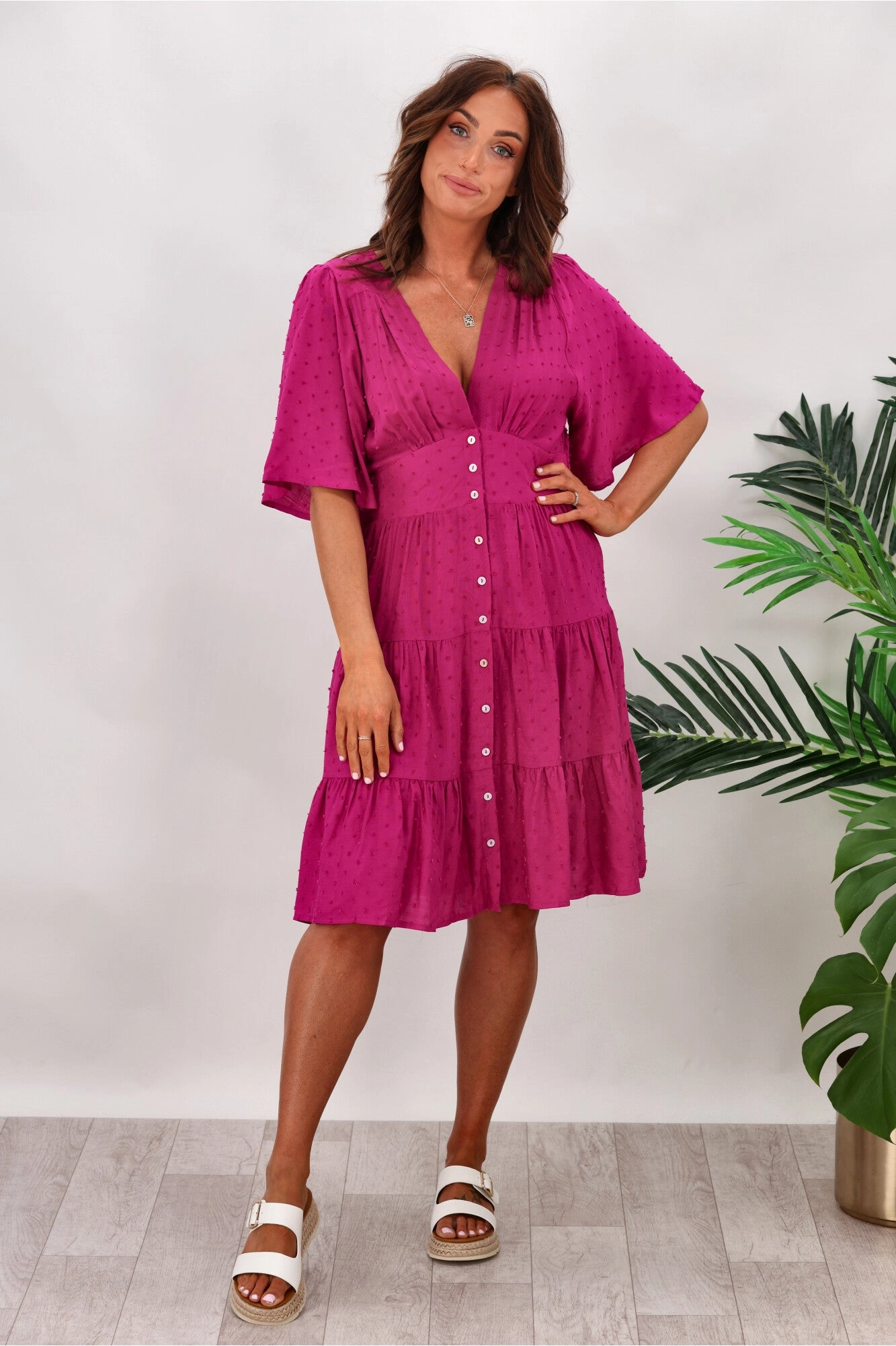 Lillie & Mia Layla Dots Mini Dress Pink