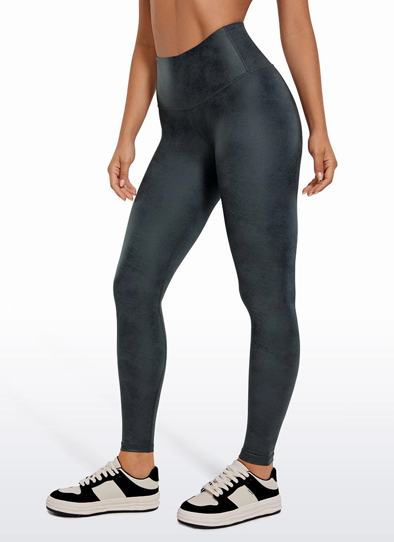 Matte Faux Leather Leggings 28''