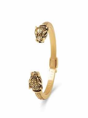 Men's Panther Bangle in Gold