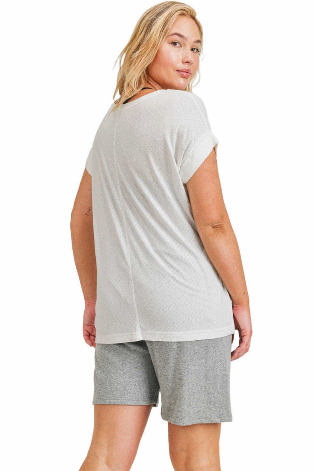 Mono B Cuff Sleeve T-Shirt KT11779 Plus