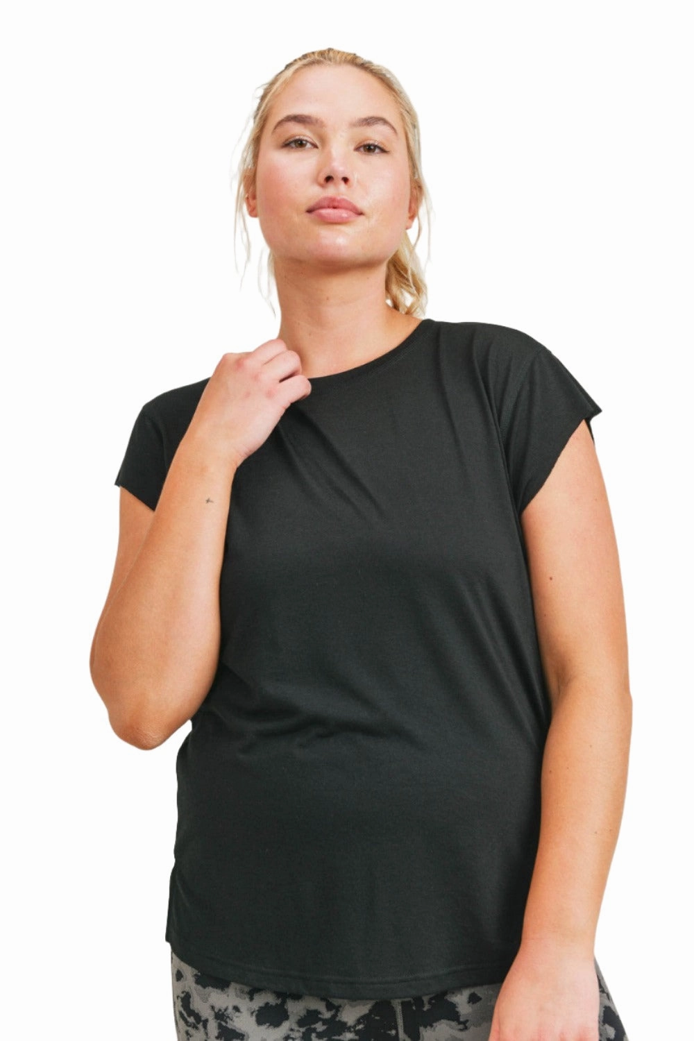 Mono B Perforated Swoop Top KT210352 and Plus