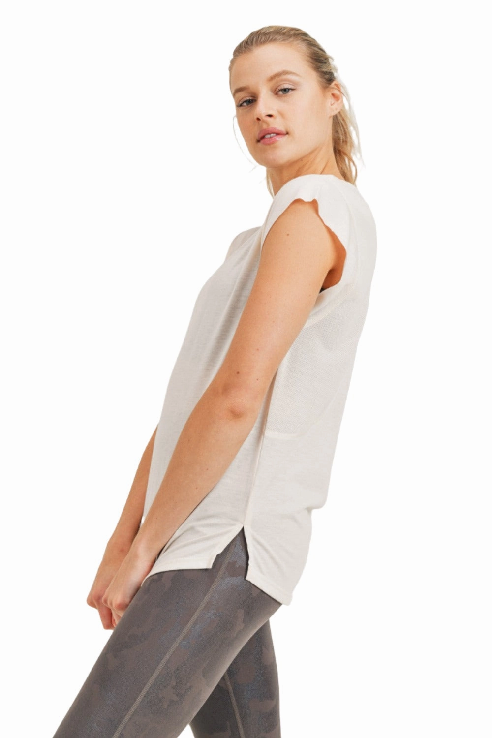 Mono B Perforated Swoop Top KT210352 and Plus