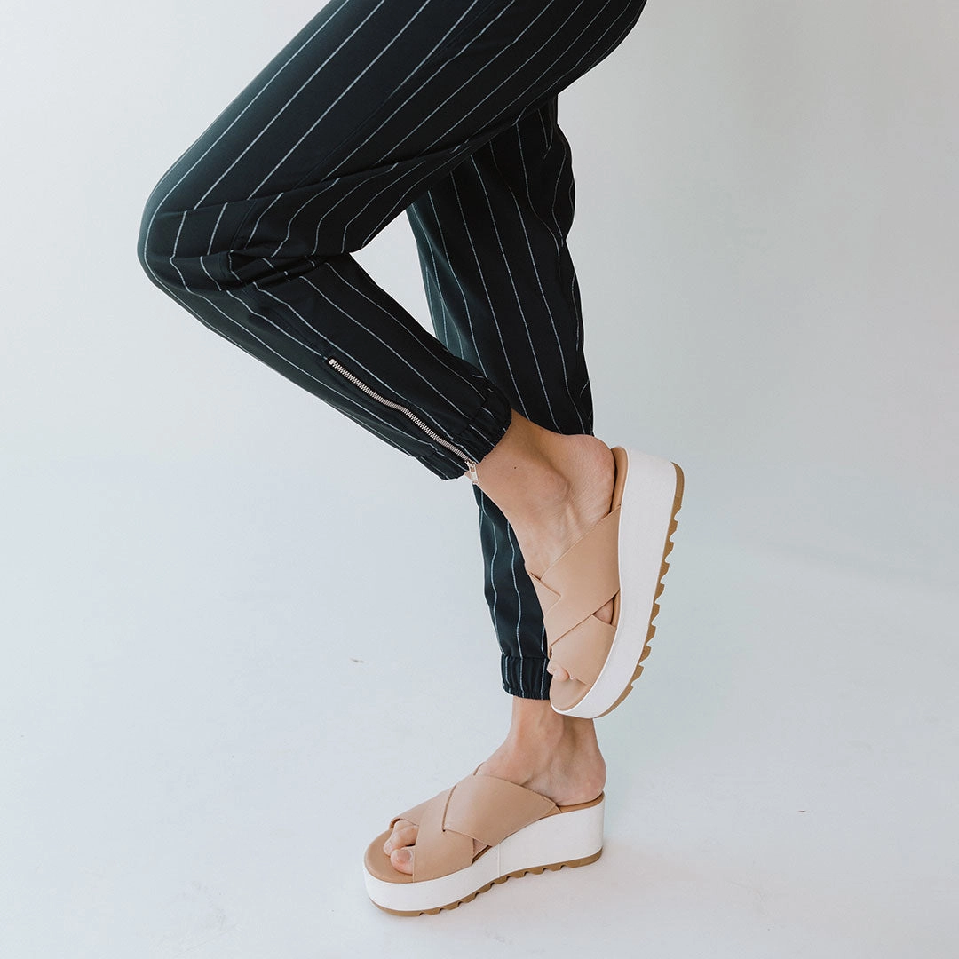 Navy Pinstripe Jetsetters