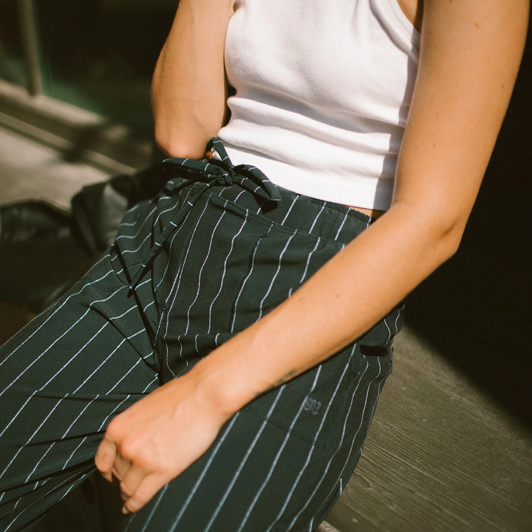 Navy Pinstripe Jetsetters