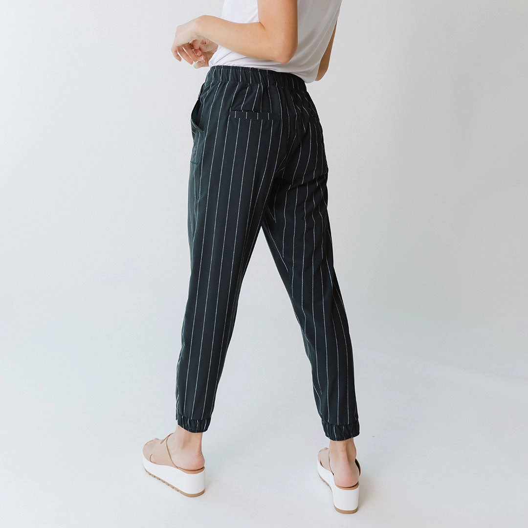 Navy Pinstripe Jetsetters