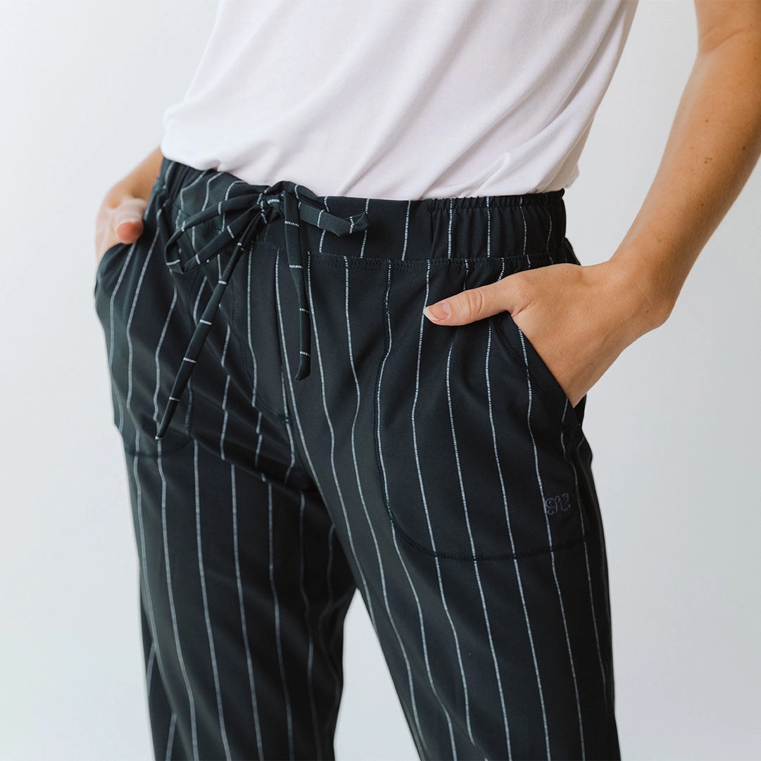 Navy Pinstripe Jetsetters
