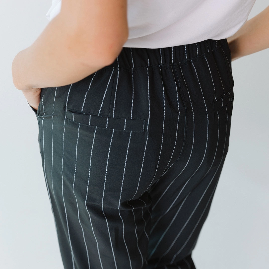 Navy Pinstripe Jetsetters