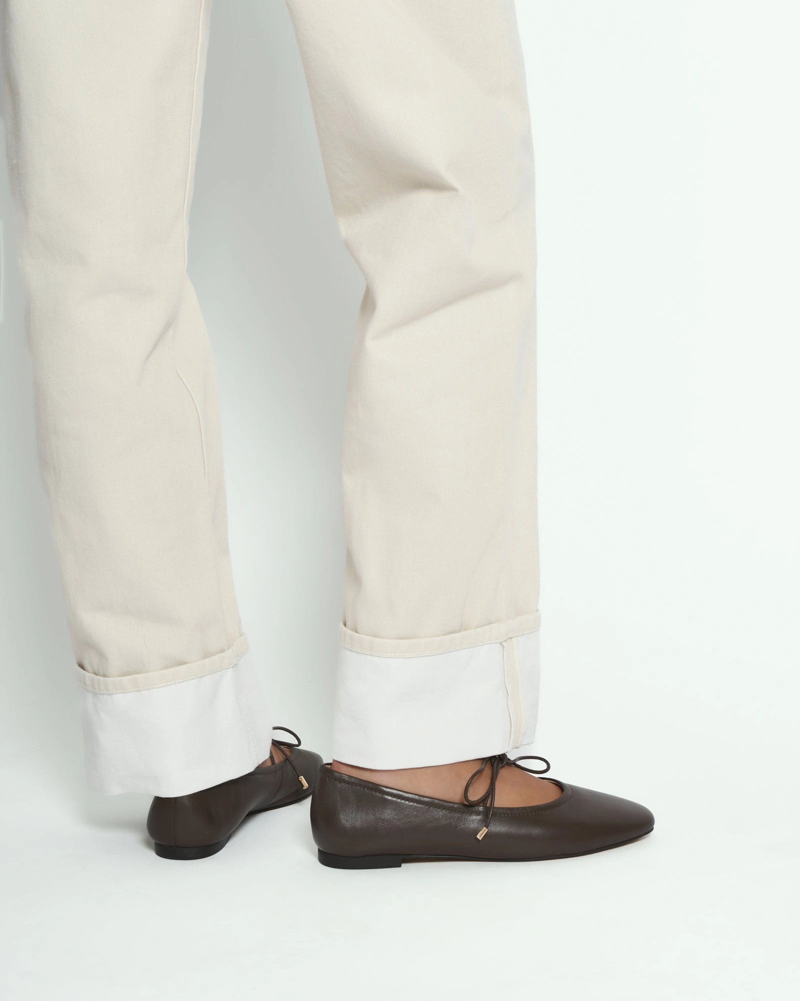 PETAL CASUAL FLATS DARK RYE LEATHER