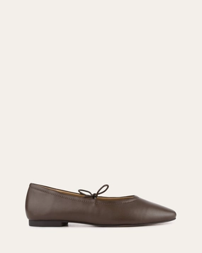 PETAL CASUAL FLATS DARK RYE LEATHER