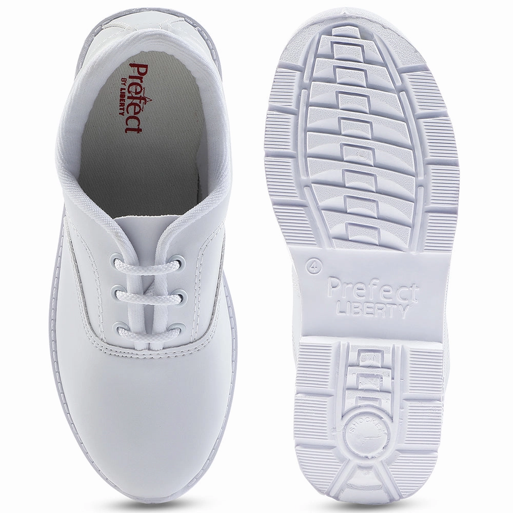 Prefect White Lacing Uniform School Shoes For Kids S/BOY EXCE By Liberty