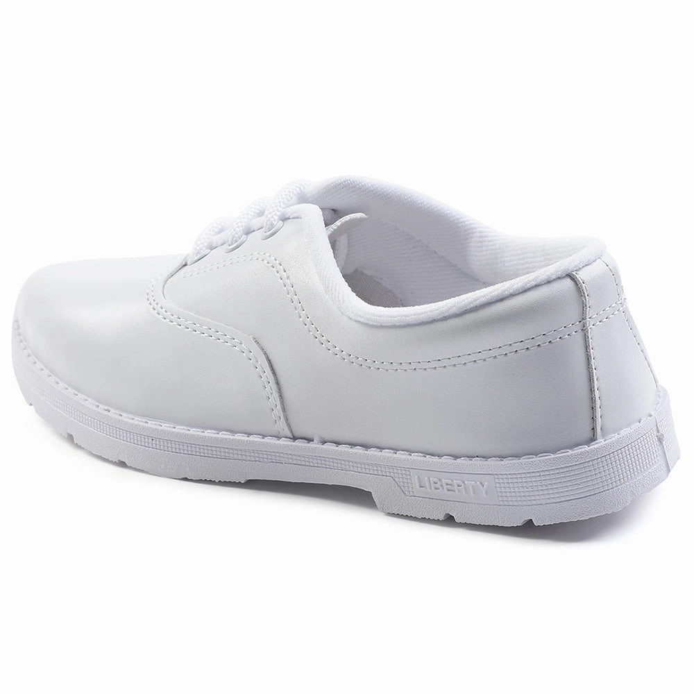 Prefect White Lacing Uniform School Shoes For Kids S/BOY EXCE By Liberty