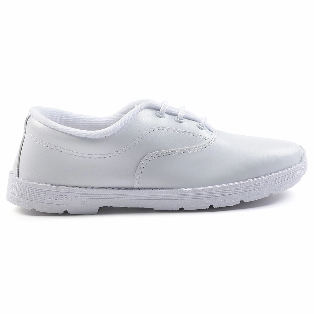 Prefect White Lacing Uniform School Shoes For Kids S/BOY EXCE By Liberty