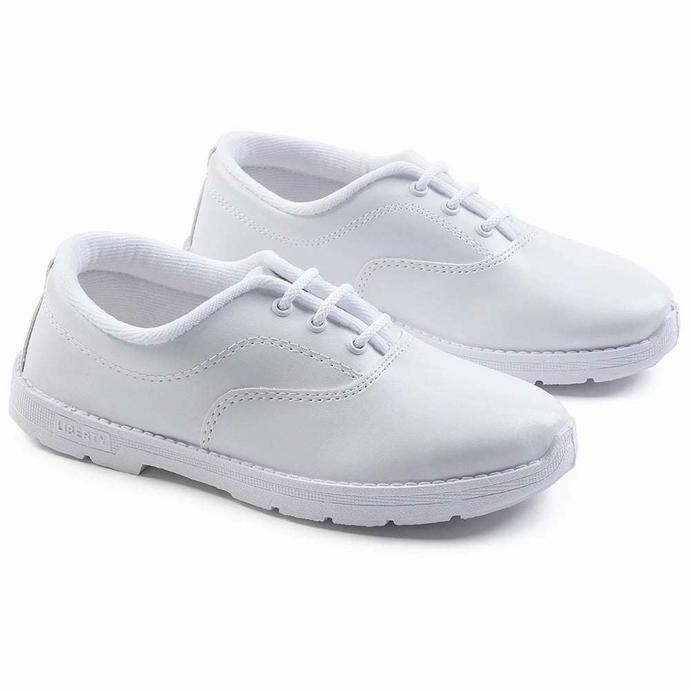 Prefect White Lacing Uniform School Shoes For Kids S/BOY EXCE By Liberty