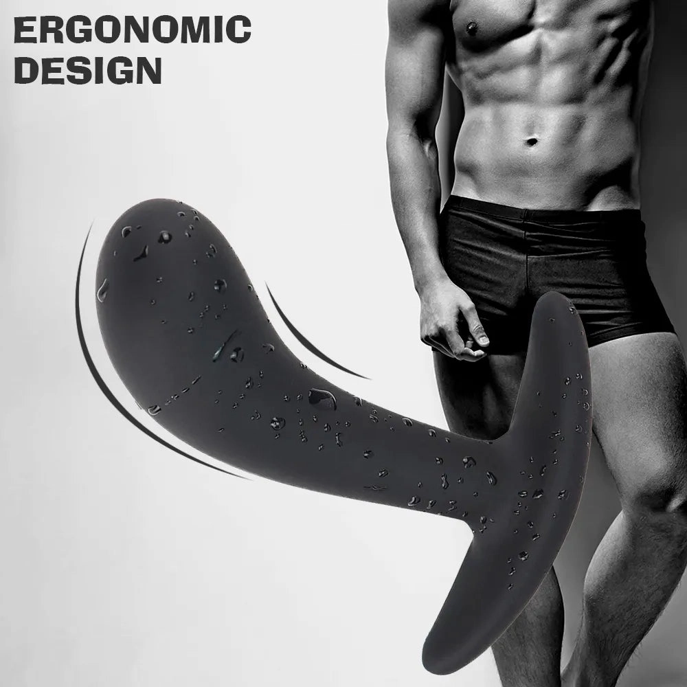Premium Silicone Black Butt Plug Anal Toy Set Waterproof Prostate & G-Spot Stimulator