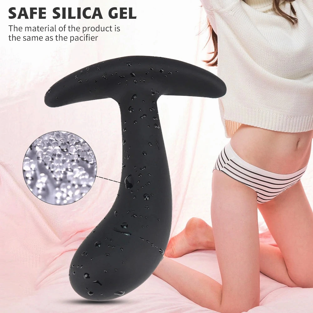 Premium Silicone Black Butt Plug Anal Toy Set Waterproof Prostate & G-Spot Stimulator