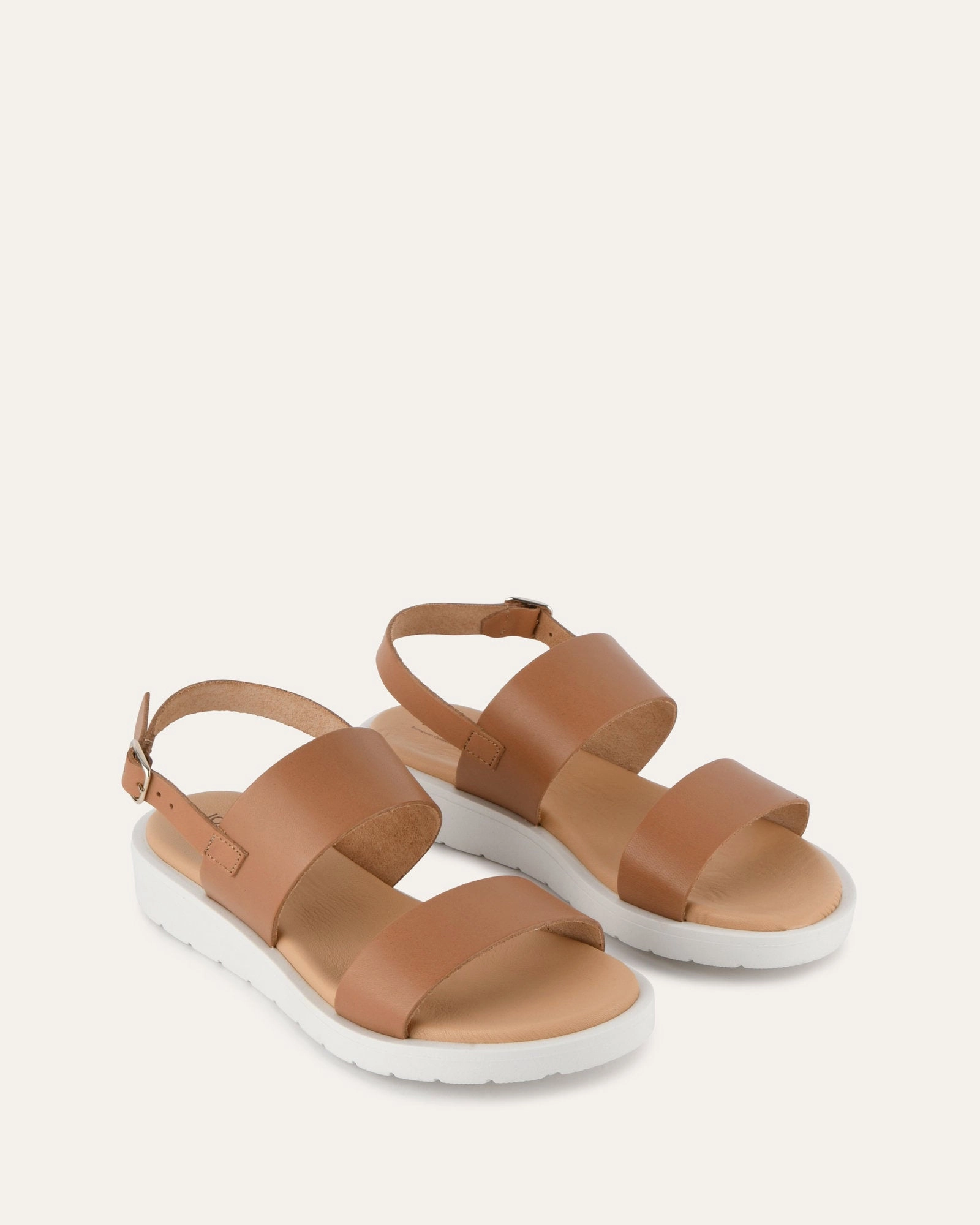ROSALIE FLAT SANDALS TAN LEATHER