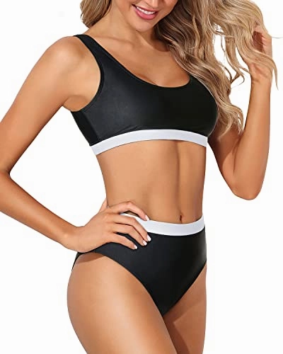 Scoop Neck Bikini Push Up closure Two Piece Swimsuit for Women