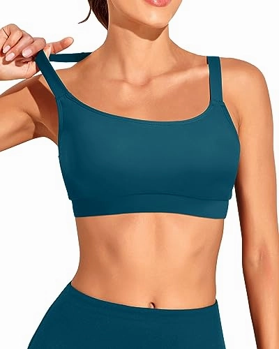 Scoop Neck Padded Sports Bra Bikini Top