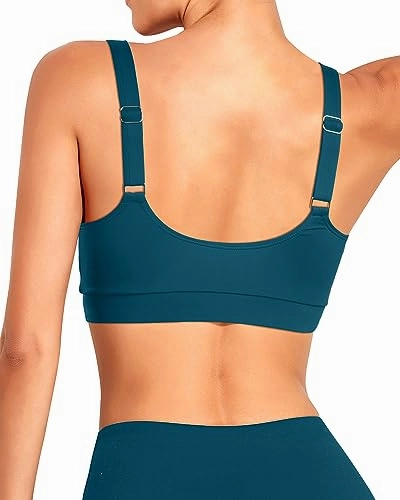 Scoop Neck Padded Sports Bra Bikini Top