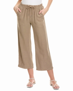 Splendid Angie Crop Linen-Blend Wide Leg Pant