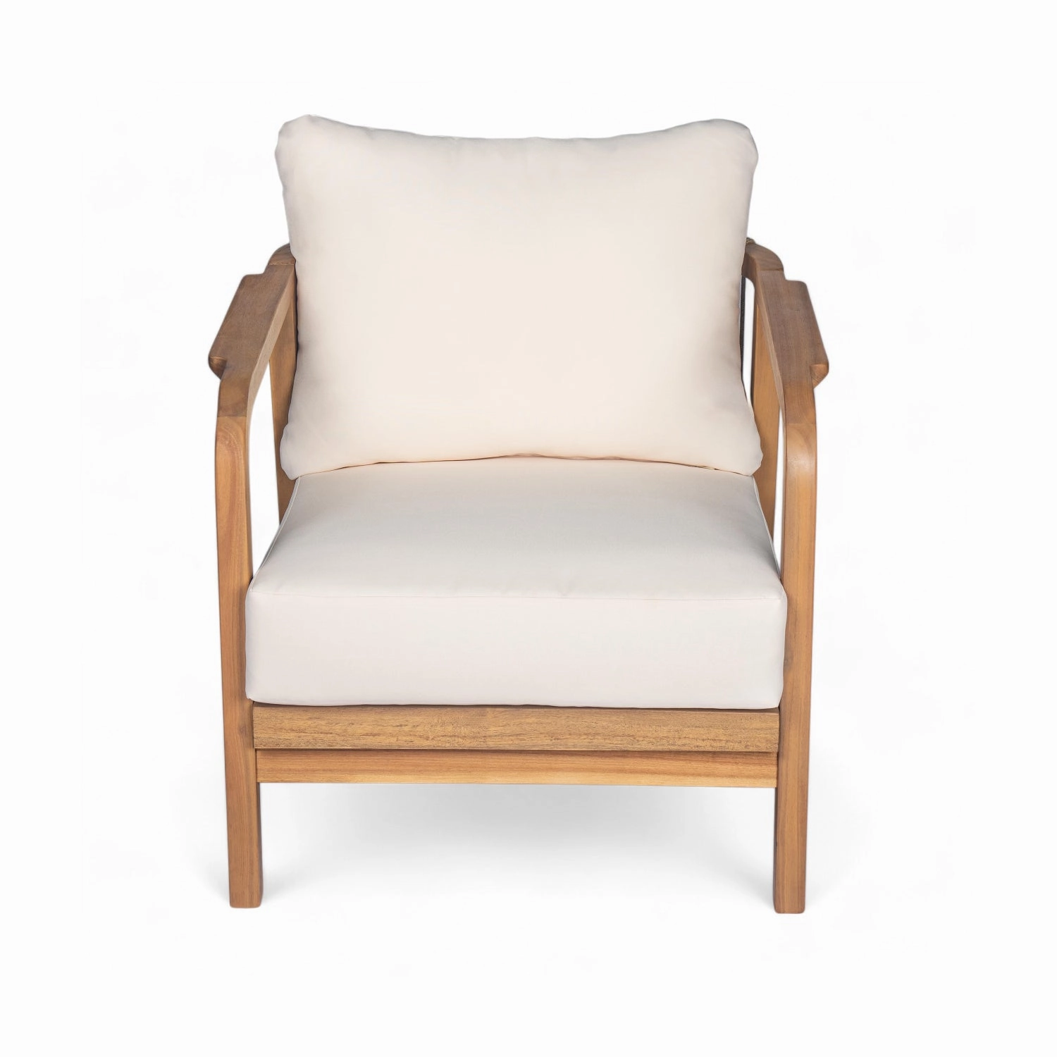 Streamdale 28" Outdoor Lounge Chair - Woven Back, Wood Frame, Cushions