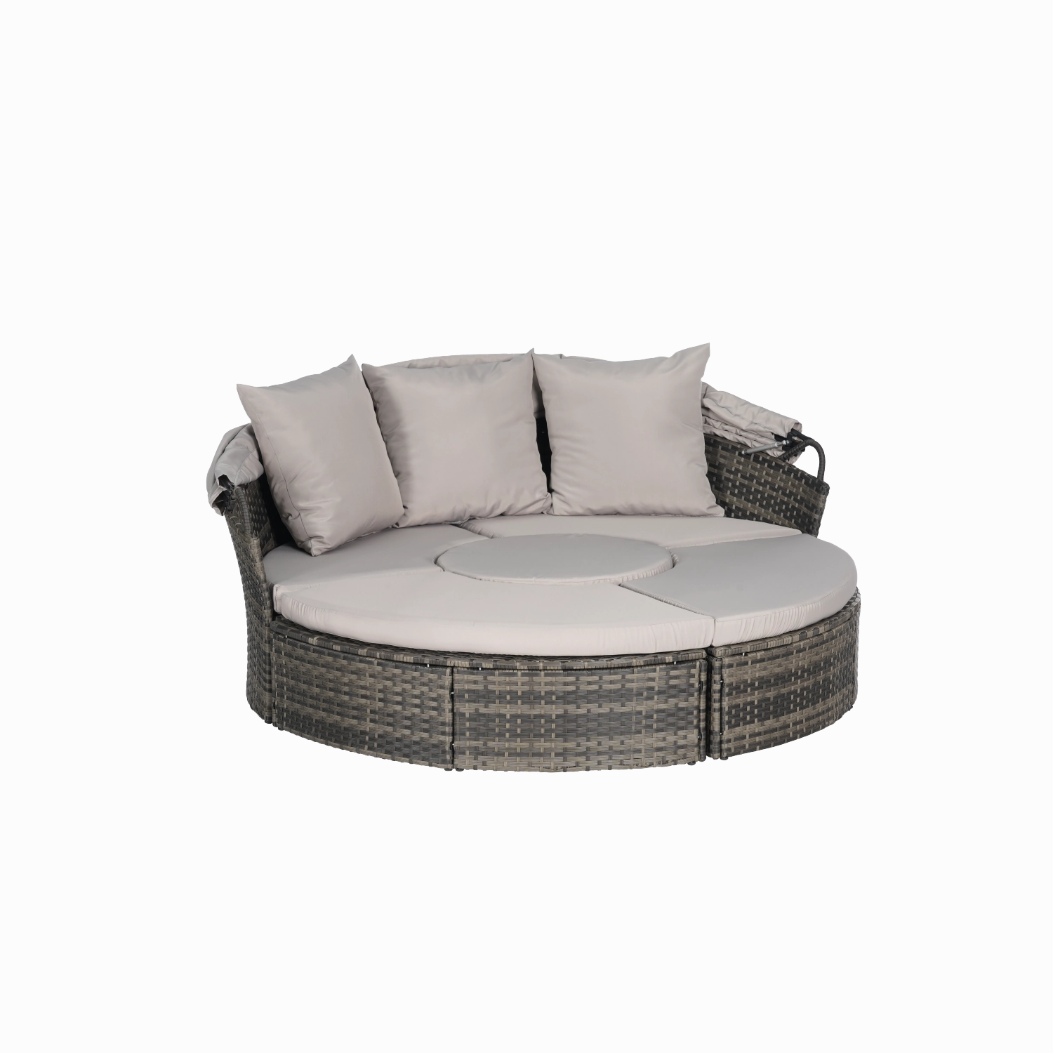 Streamdale 5pc Outdoor Patio Daybed Set Retractable Canopy & Cushions