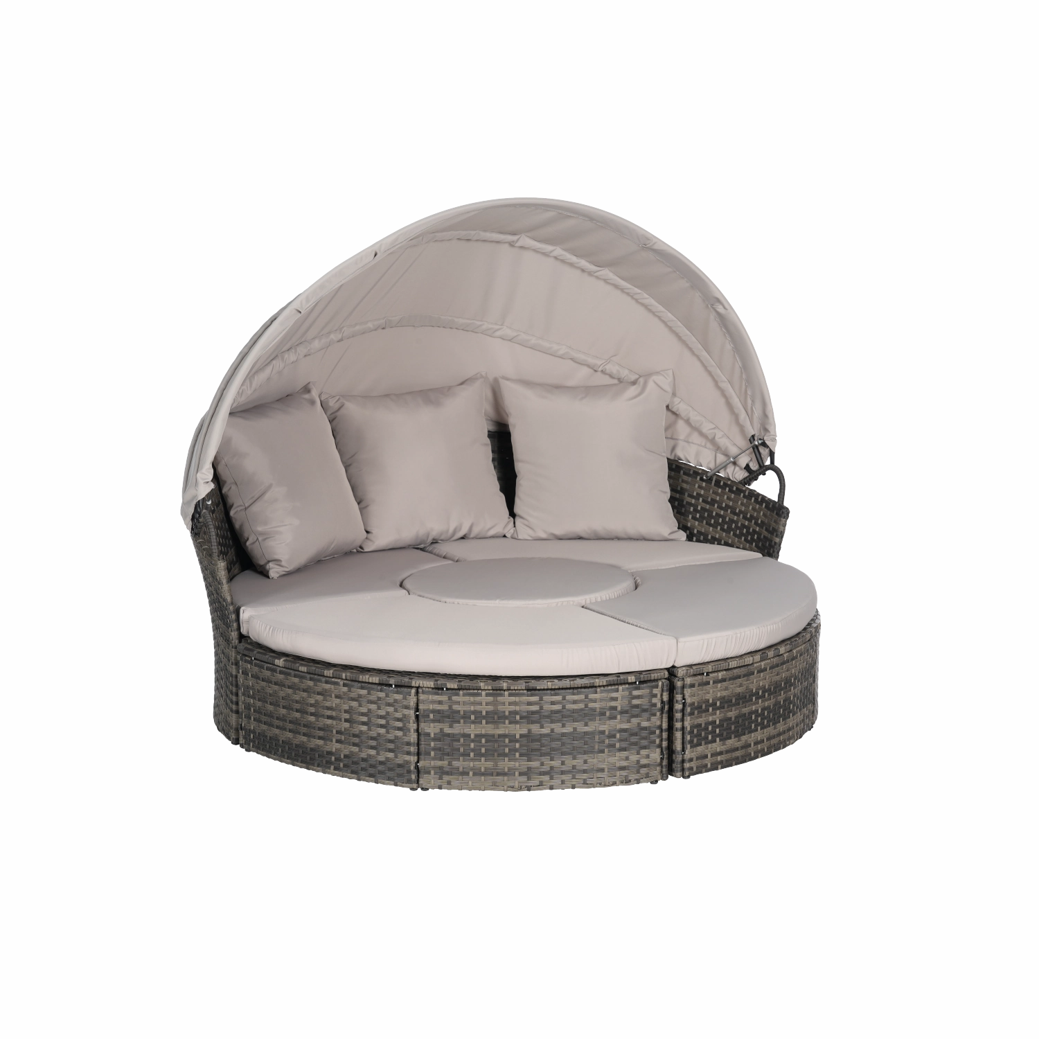 Streamdale 5pc Outdoor Patio Daybed Set Retractable Canopy & Cushions
