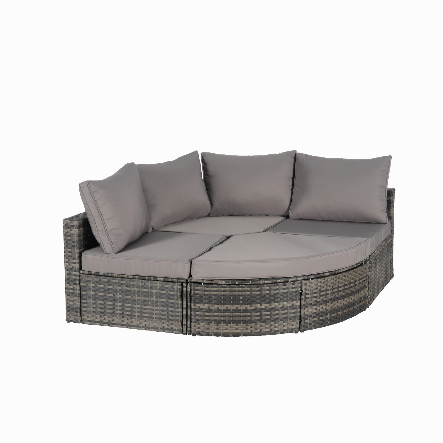 Streamdale 8pc Outdoor Patio Sofa Set, Wicker Sectional with Ottoman & Table