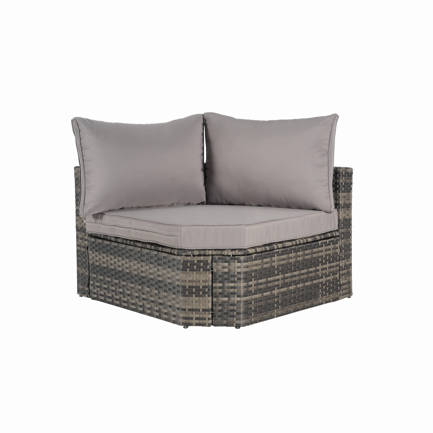 Streamdale 8pc Outdoor Patio Sofa Set, Wicker Sectional with Ottoman & Table