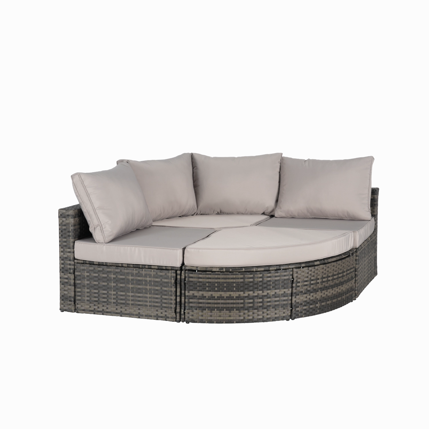 Streamdale 8pc Outdoor Patio Sofa Set, Wicker Sectional with Ottoman & Table