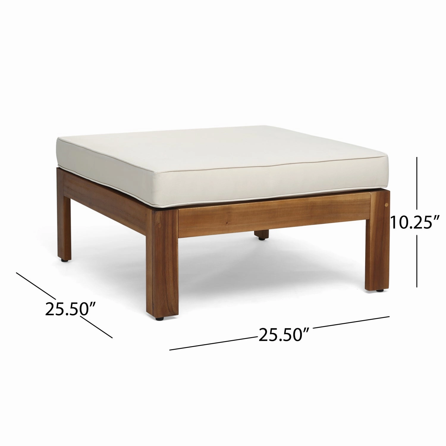 Streamdale Acacia Wood Outdoor Sofa Set with Ottoman & Table